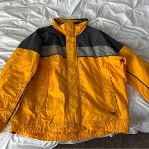Columbia Yellow and Gray Ski Jacket Lightweight Water-Resistant